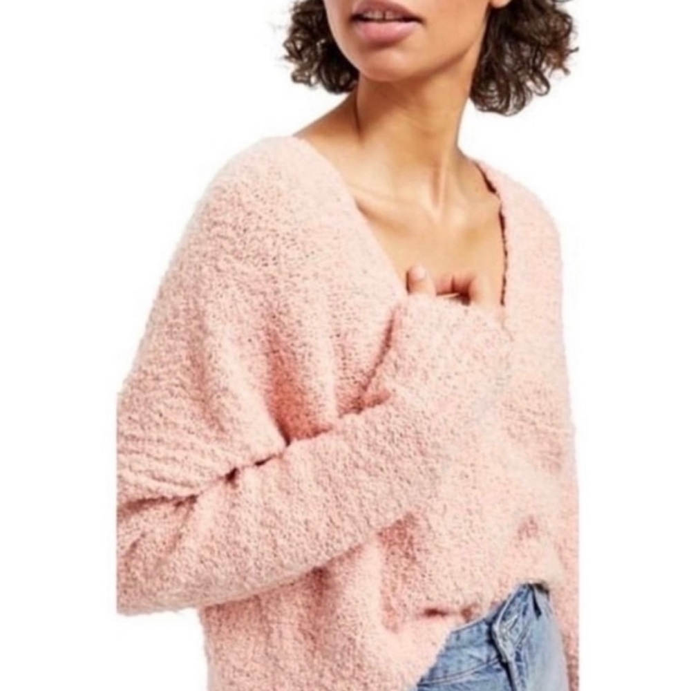 Free People Finders Keepers V- Neck Sweater Medium - Picture 1 of 5